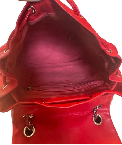 Chanel Red Quilted Lambskin Leather Urban Spirit Backpack Small