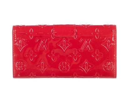 Louis Vuitton Red Vernis Sarah Noeud Wallet