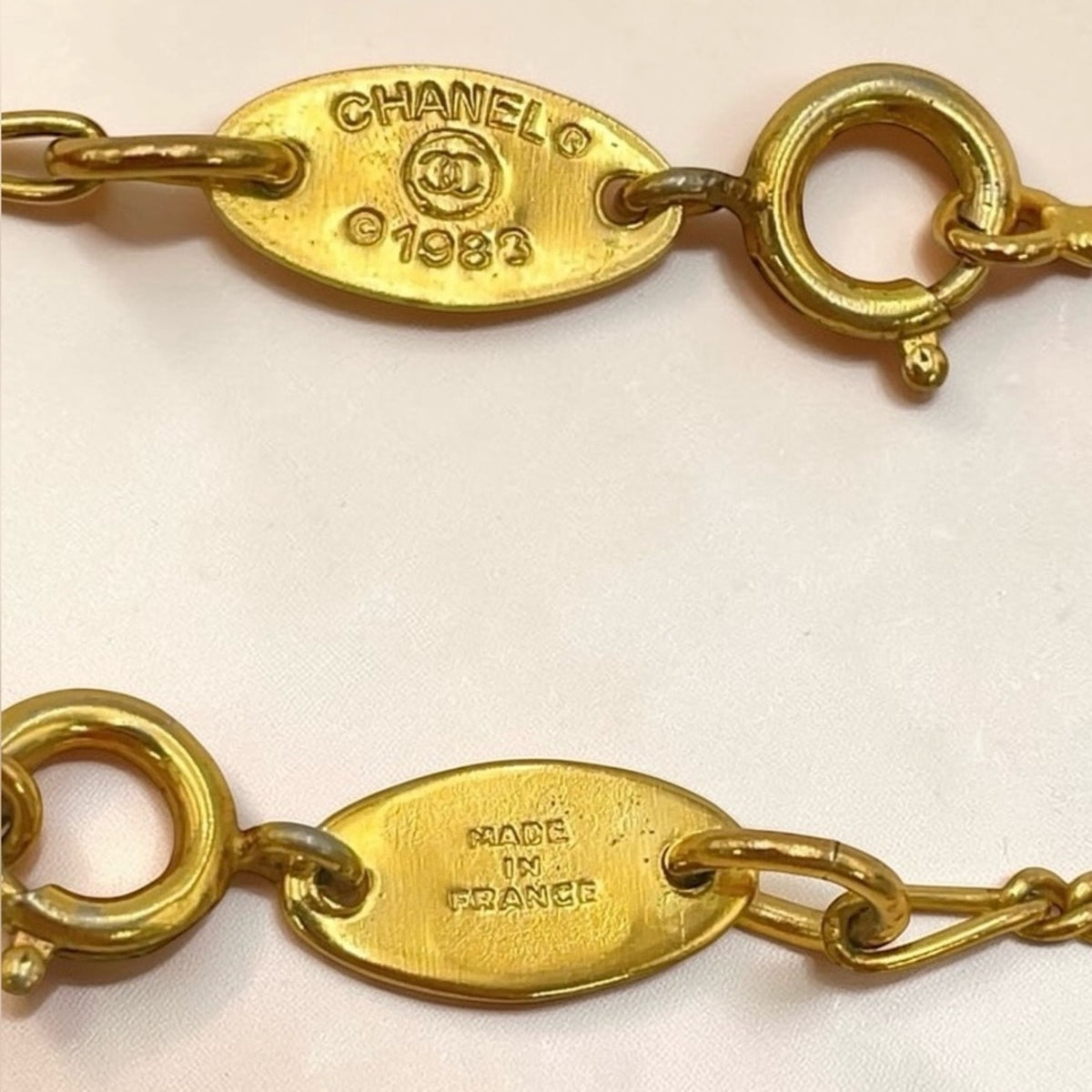 Chanel Gold-Plated Coco Mark Rhinestone Necklace