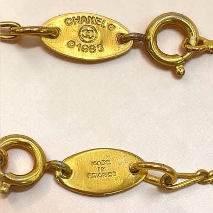 Chanel Gold-Plated Coco Mark Rhinestone Necklace