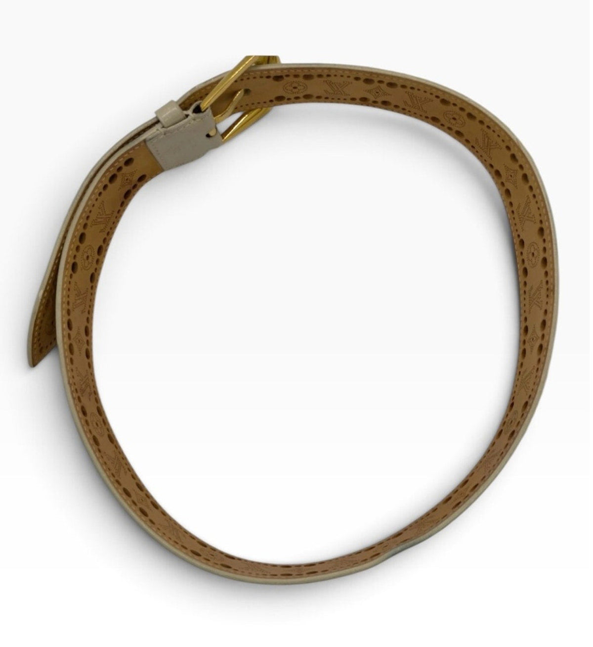 Louis Vuitton Ivory Leather Phoenix Belt - Size 85/34