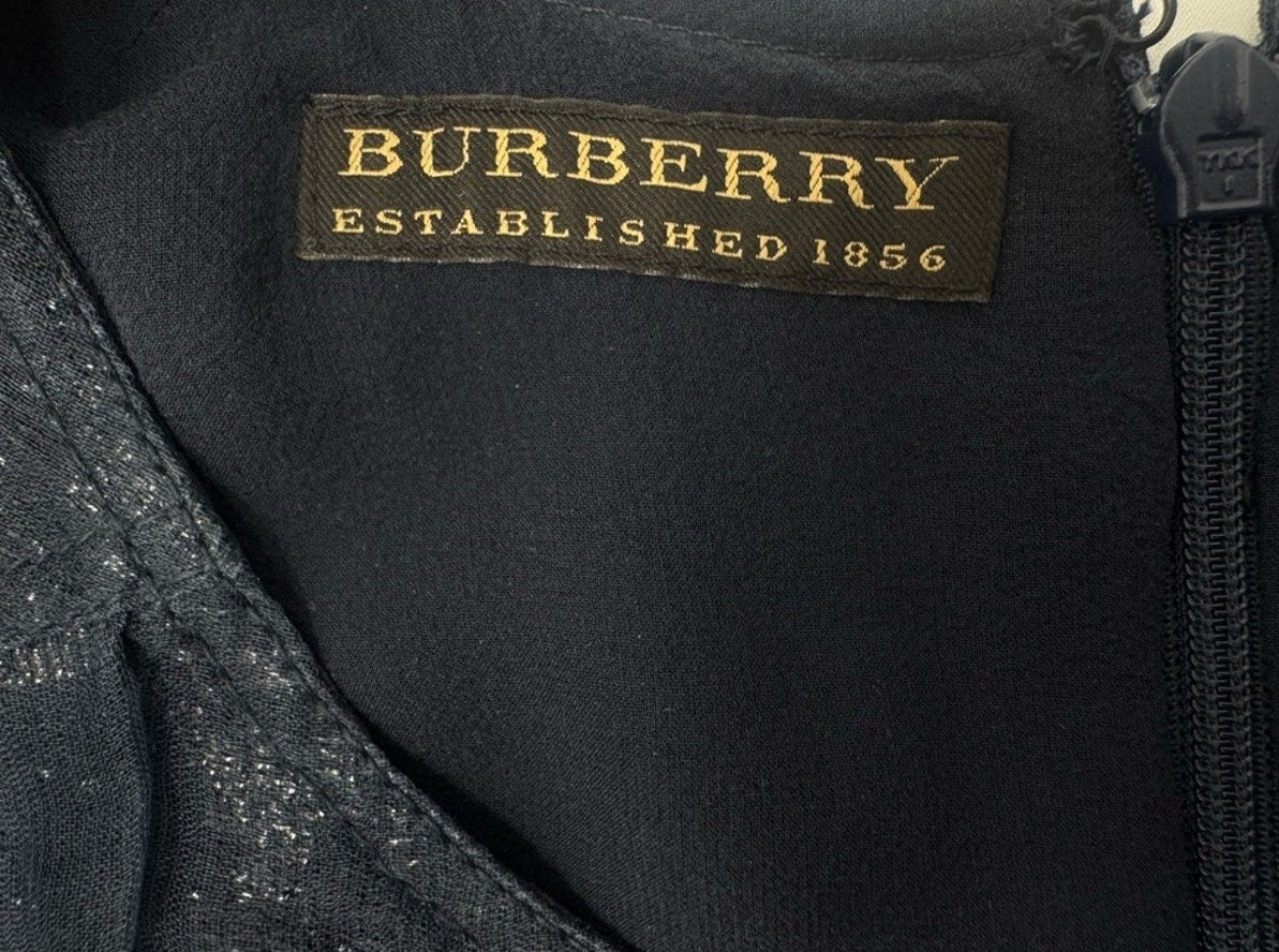 Burberry Navy Silk Mini Dress - US 4