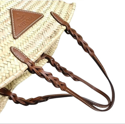 Prada Palmito Raffia Basket Tote