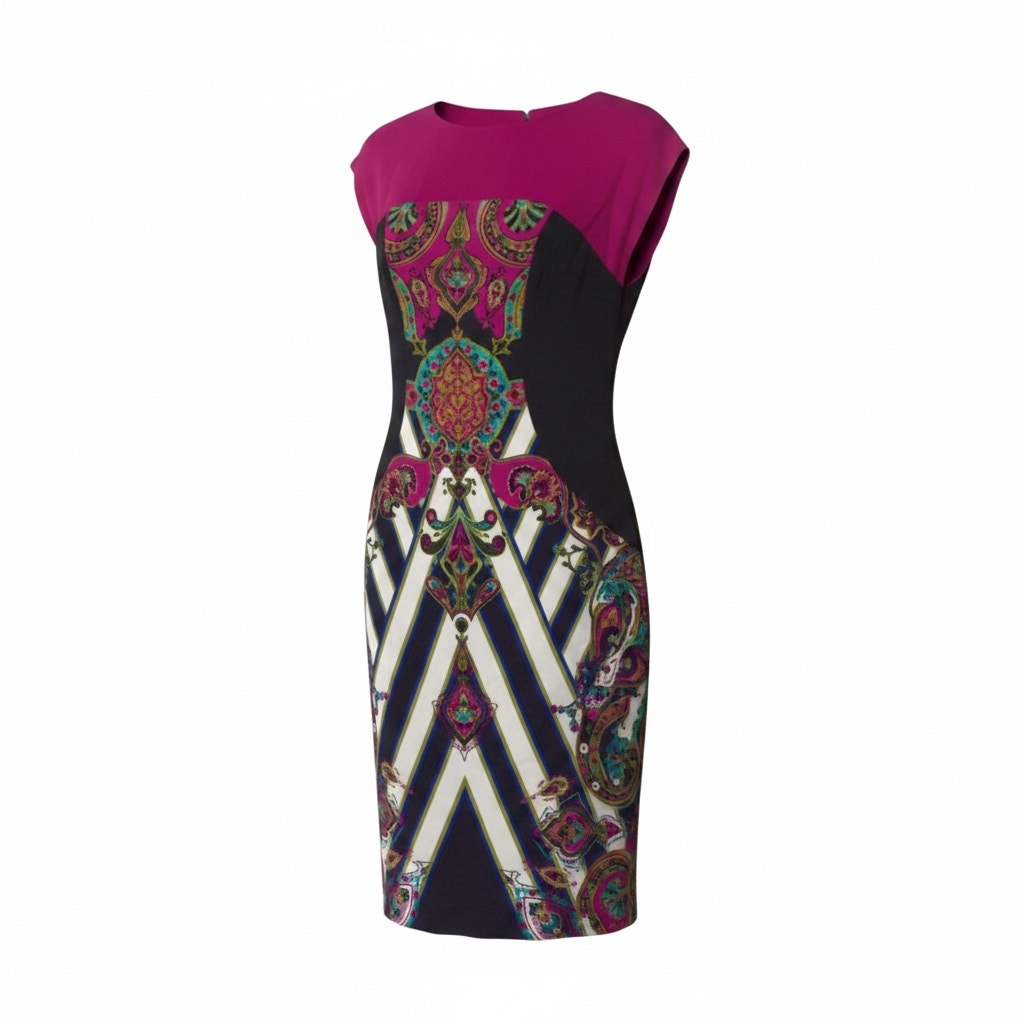Etro Multicolor Paisley and Striped Midi Dress - Size 10