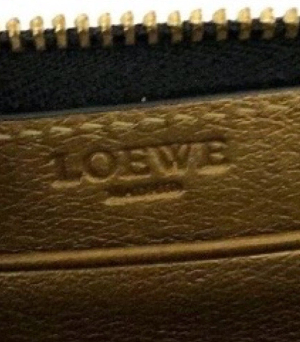 Loewe Metallic Gold Zip Around Wallet/Card Case/Key Holder