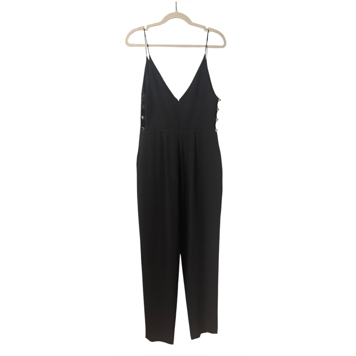 Zimmermann Black V-Neck Cutout Jumpsuit - US 8