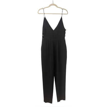 Zimmermann Black V-Neck Cutout Jumpsuit - US 8