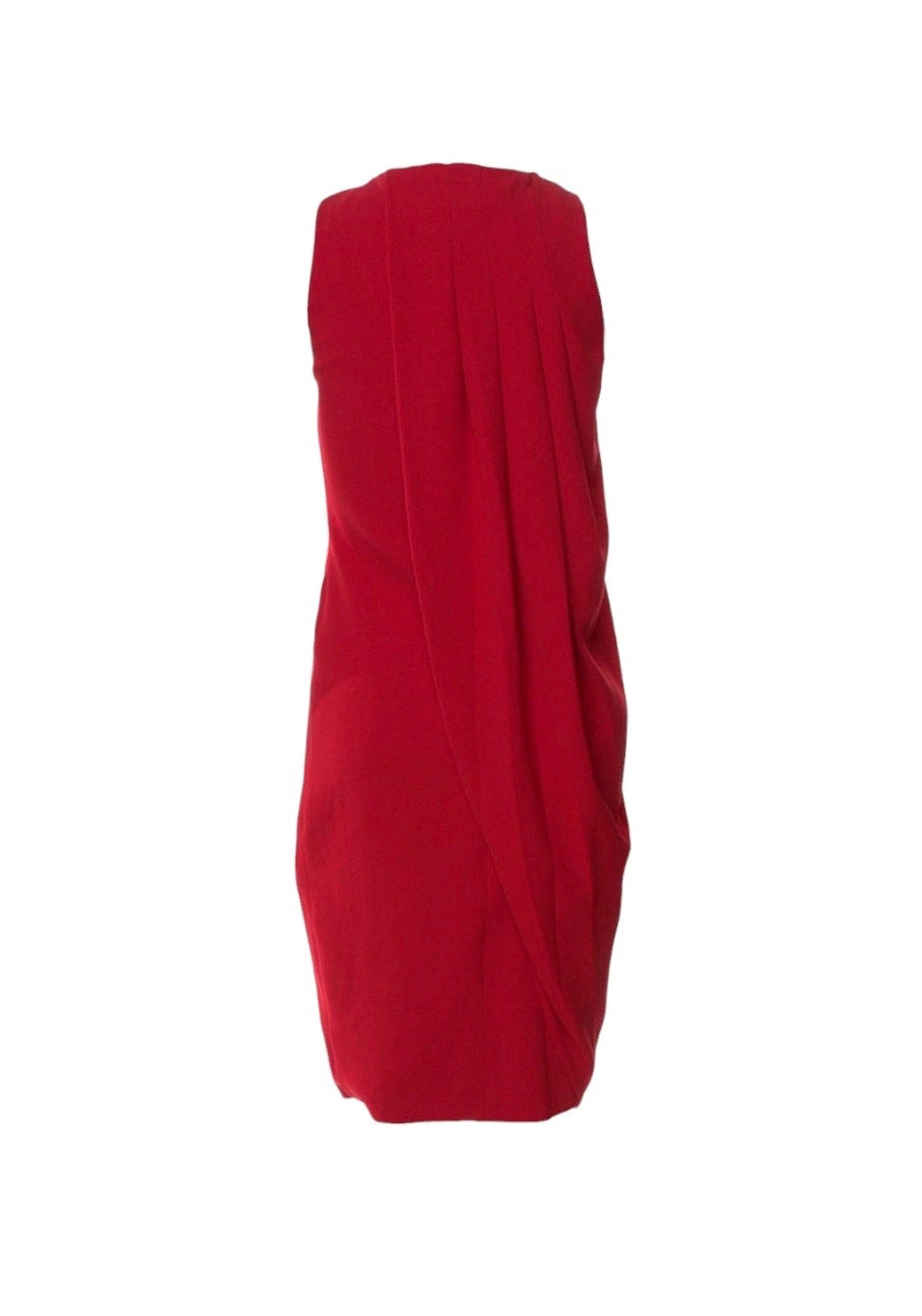Max Mara Sleeveless Red Draped Cocktail Dress - US 4