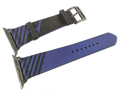 Hermes Blue and Black Canvas Apple Watch Band - 40mm