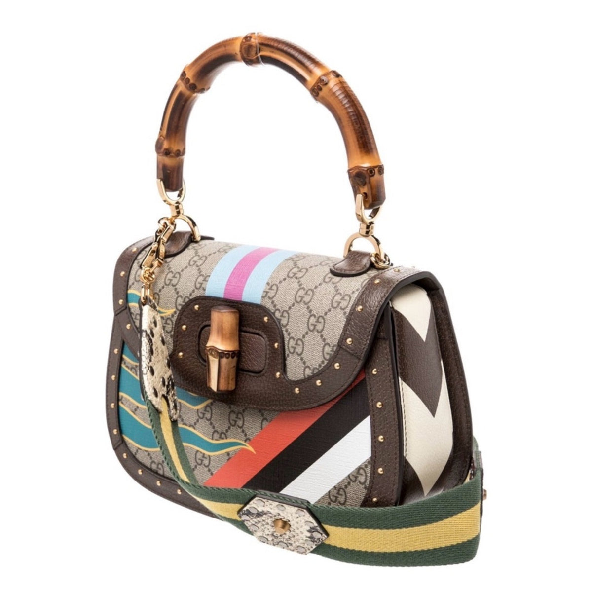 Gucci GG Supreme Centum Bamboo 1947 Top Handle Bag Medium