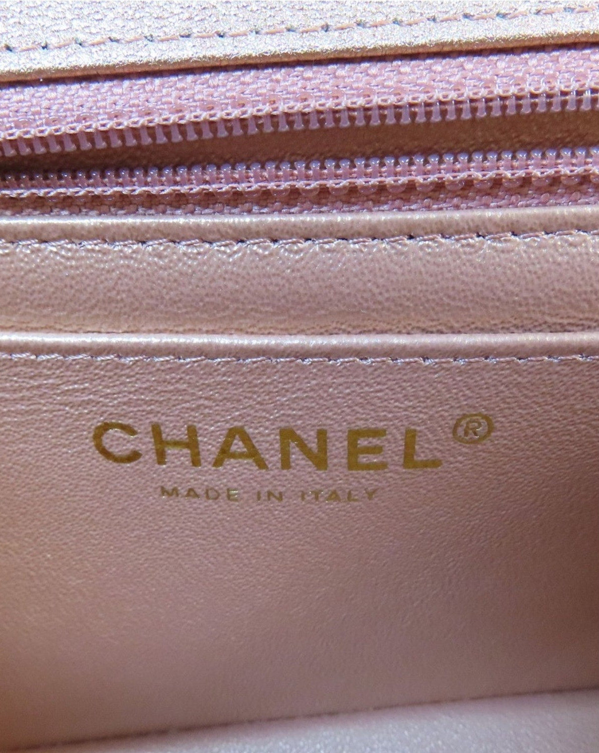 Chanel Metallic Pink Ombré Lambskin Quilted Classic Mini Flap Bag