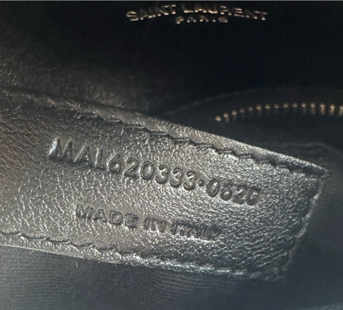 Saint Laurent Black Leather Quilted Toy Loulou Puffer with Silver YSL