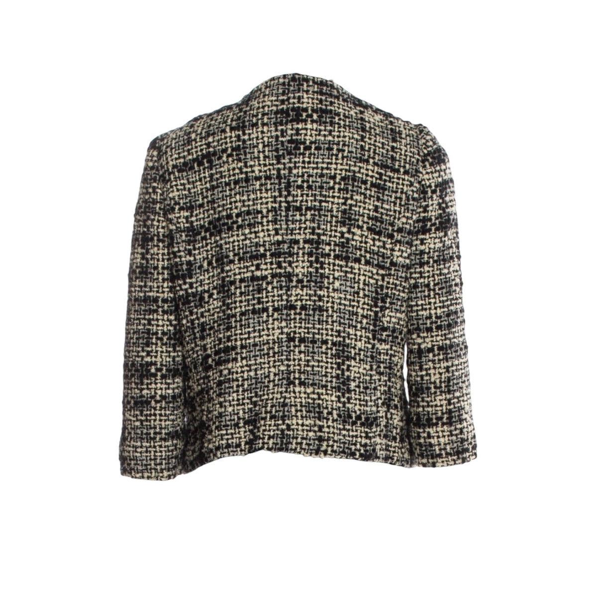 Max Mara Black and White Tweed Jacket with Sequin - US 8