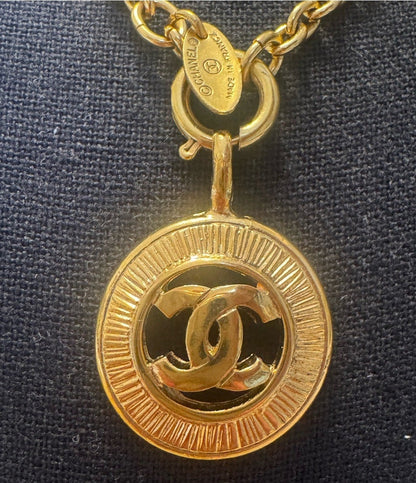 Chanel Gold-Plated Coco Mark Circular Pendant Necklace
