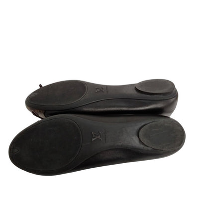 Louis Vuitton Popi Line Monogram and Black Leather Ballet Shoes - Size 36