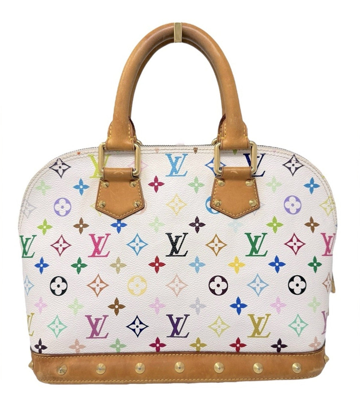 Louis Vuitton x Tashaki Murakami White Multicolor Alma Handbag