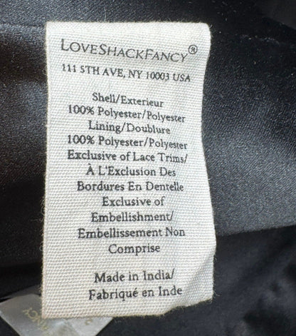 LoveShackFancy Black Woodley Bow Corset Textured and Sequin Top - US 2
