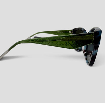 Christian Dior Blue Tortoiseshell & Green Cannage Sunglasses - VERYDIOR1N