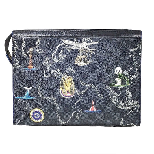 Louis Vuitton Damier Graphite Pochette Voyage Limited Edition Renaissance Map