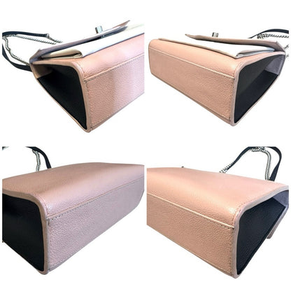 Louis Vuitton Pink and White Leather Mylockme Chain Shoulder Bag