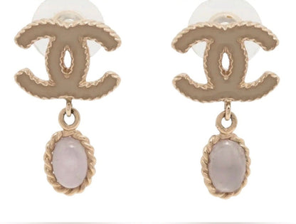 Chanel Gold CC Drop Earrings Pierced