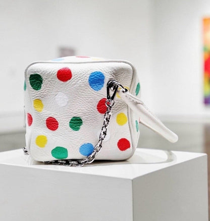 Louis Vuitton x Yayoi Kusama White Monogram Empreinte Leather Square Bag