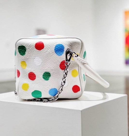Louis Vuitton x Yayoi Kusama White Monogram Empreinte Leather Square Bag