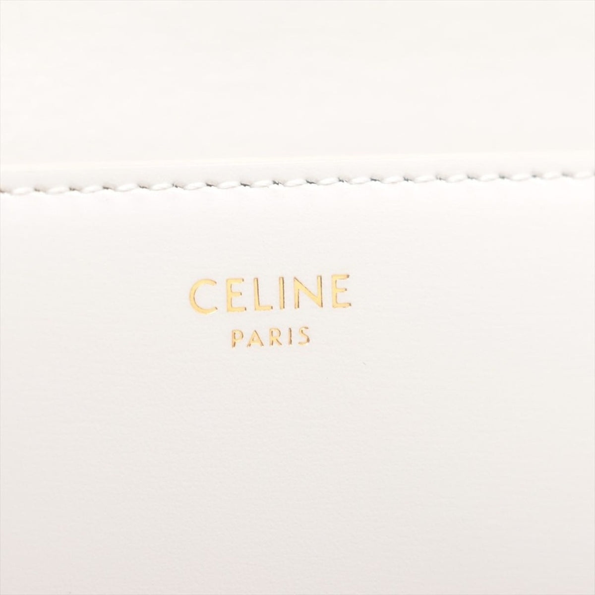 Celine White Leather Triomphe Chain Shoulder Bag NWT