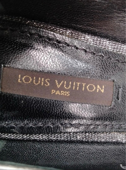 Louis Vuitton Silver and Black Floral Peep-Toe Pumps - Size 36