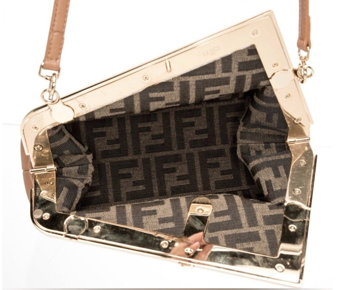 Fendi Light Brown Leather Fendi First Bag - Small