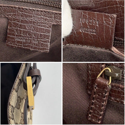 Gucci Brown GG Canvas and Leather Horizontal Belt Tote
