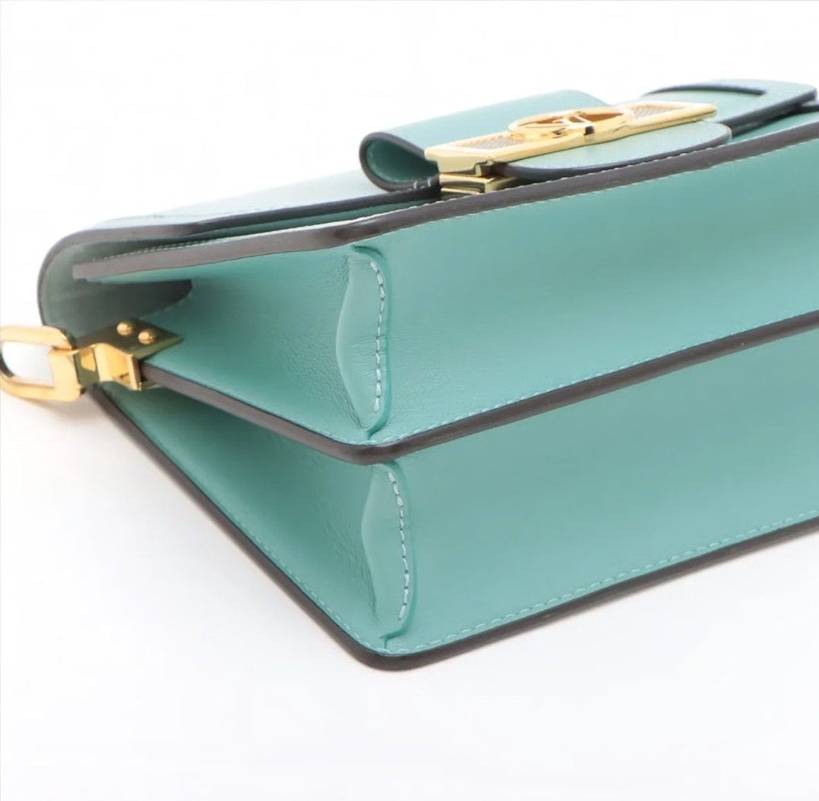 Louis Vuitton Teal Leather Mini Dauphine Shoulder Bag