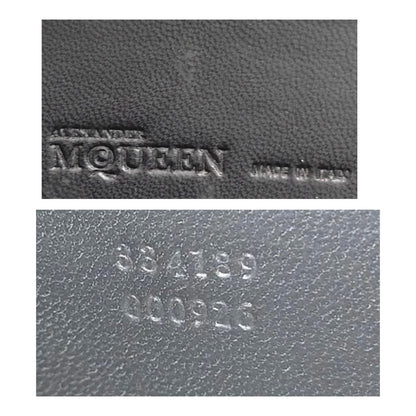 Alexander McQueen Black Leather & Swarovski Crystal Skull Box Clutch