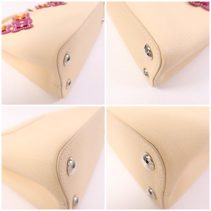 Louis Vuitton Taurillon Leather Mechanical Flowers Capucines BB - Dune