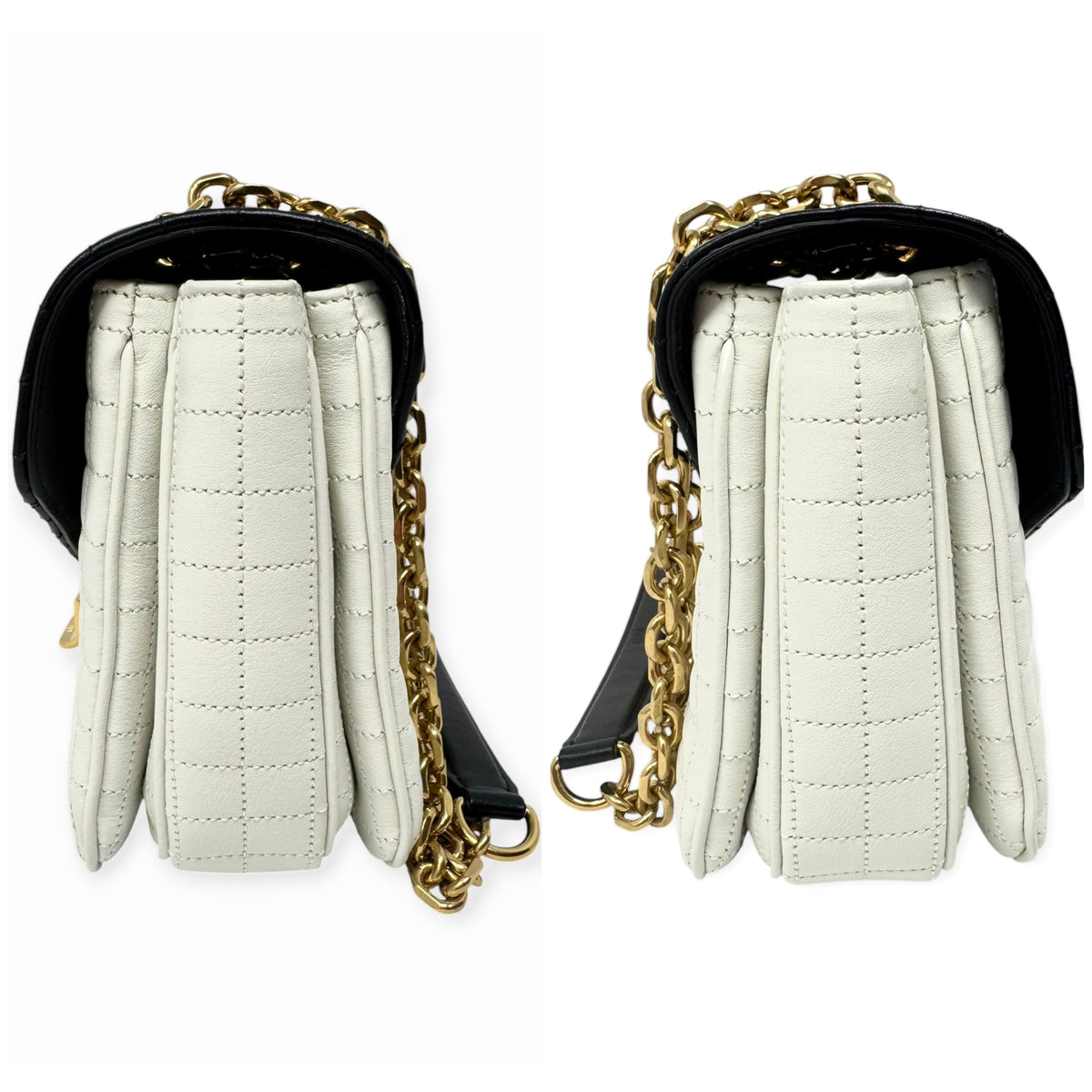 Celine Medium Quilted Leather C Bag Black & White