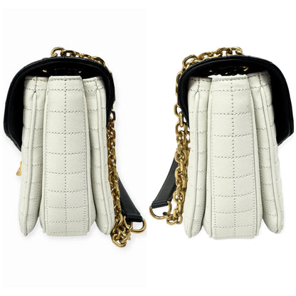 Celine Medium Quilted Leather C Bag Black & White