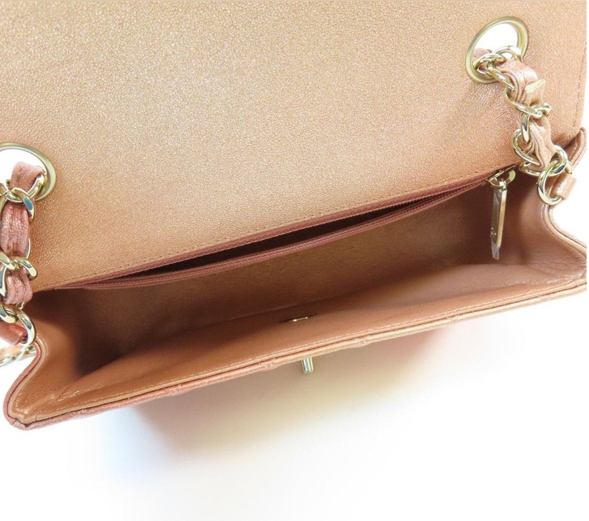 Chanel Metallic Pink Ombré Lambskin Quilted Classic Mini Flap Bag