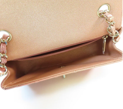 Chanel Metallic Pink Ombré Lambskin Quilted Classic Mini Flap Bag
