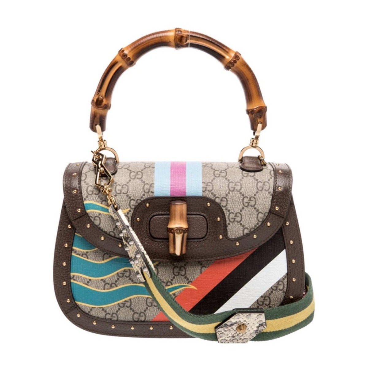 Gucci GG Supreme Centum Bamboo 1947 Top Handle Bag Medium