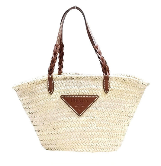 Prada Palmito Raffia Basket Tote