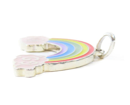Gucci 925 Sterling Silver Ghost Rainbow Necklace Pendant Charm