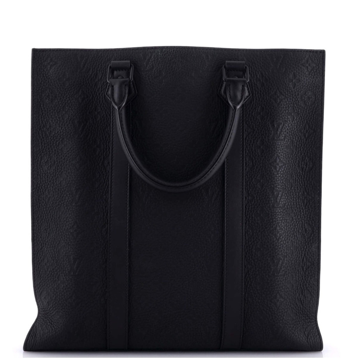 Louis Vuitton Black Monogram Taurillon Leather Sac Plat NV Bag