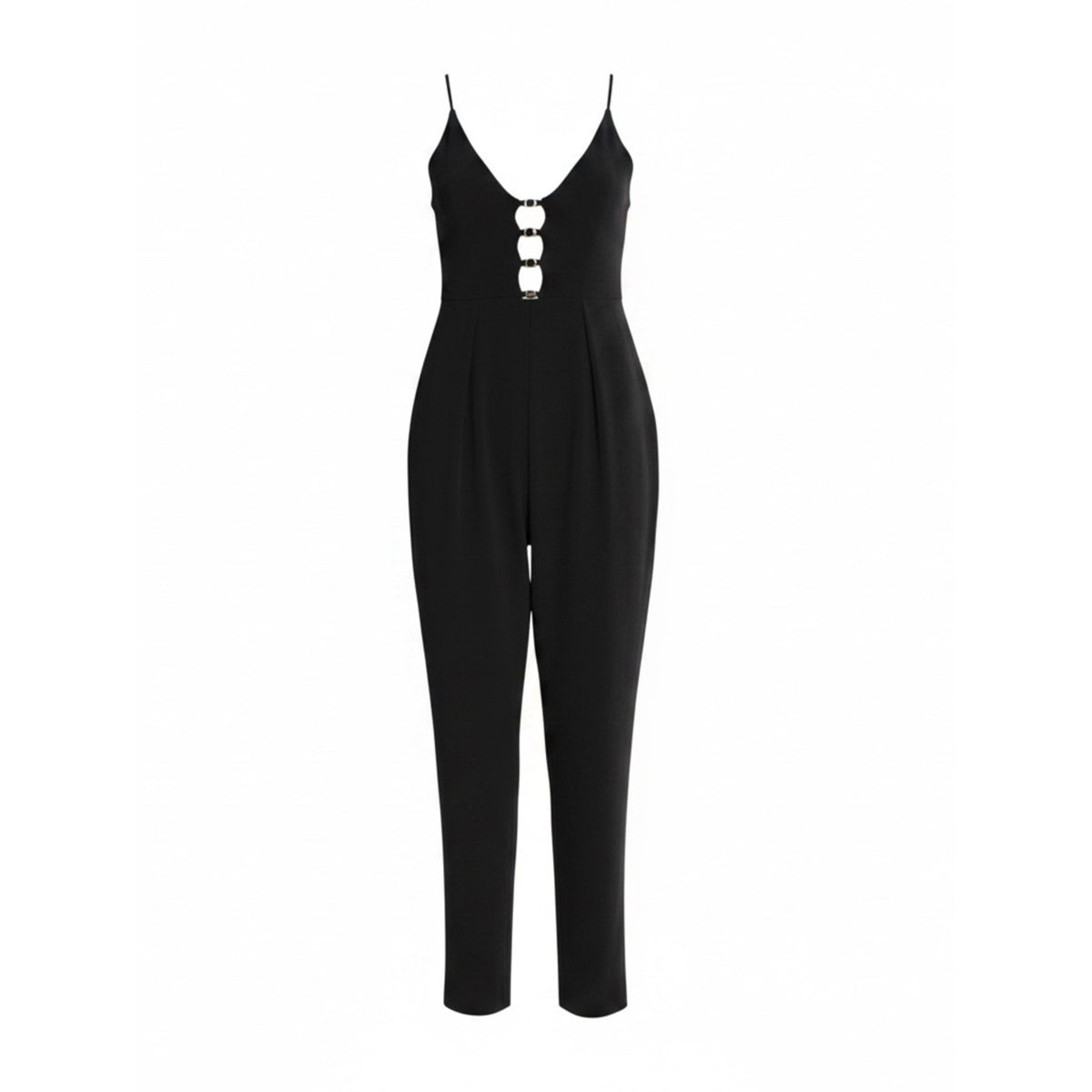 Zimmermann Black V-Neck Cutout Jumpsuit - US 8