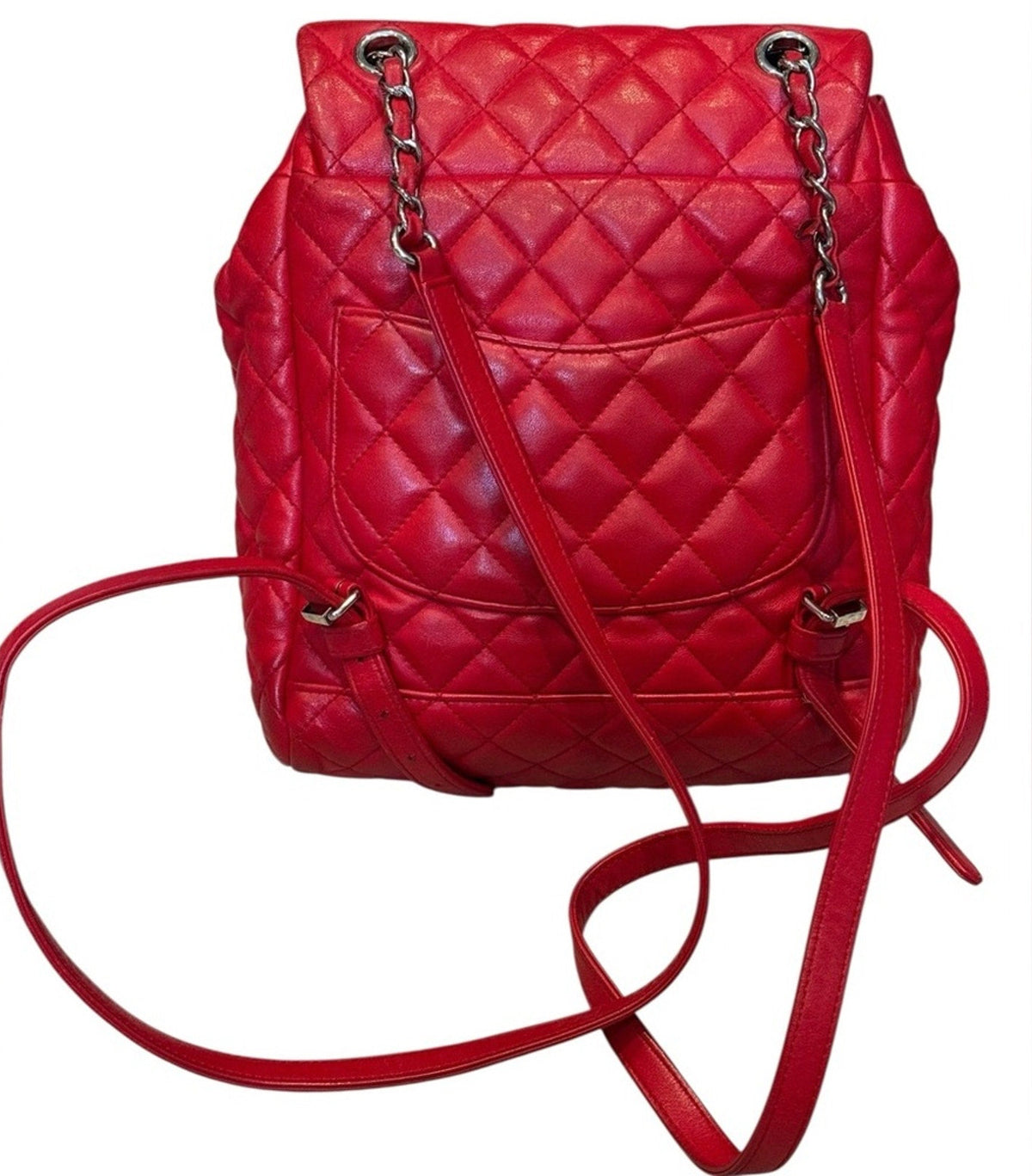 Chanel Red Quilted Lambskin Leather Urban Spirit Backpack Small