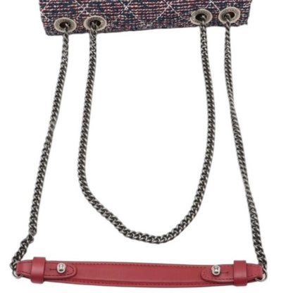 Chanel Tweed Quilted Mini Flap Bag - Red, Blue, White