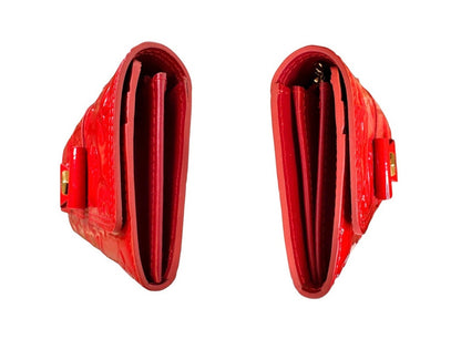 Louis Vuitton Red Vernis Sarah Noeud Wallet