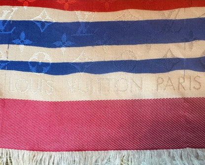 Louis Vuitton Limited Edition Monogram Shawl Scarf - Pink/Blue