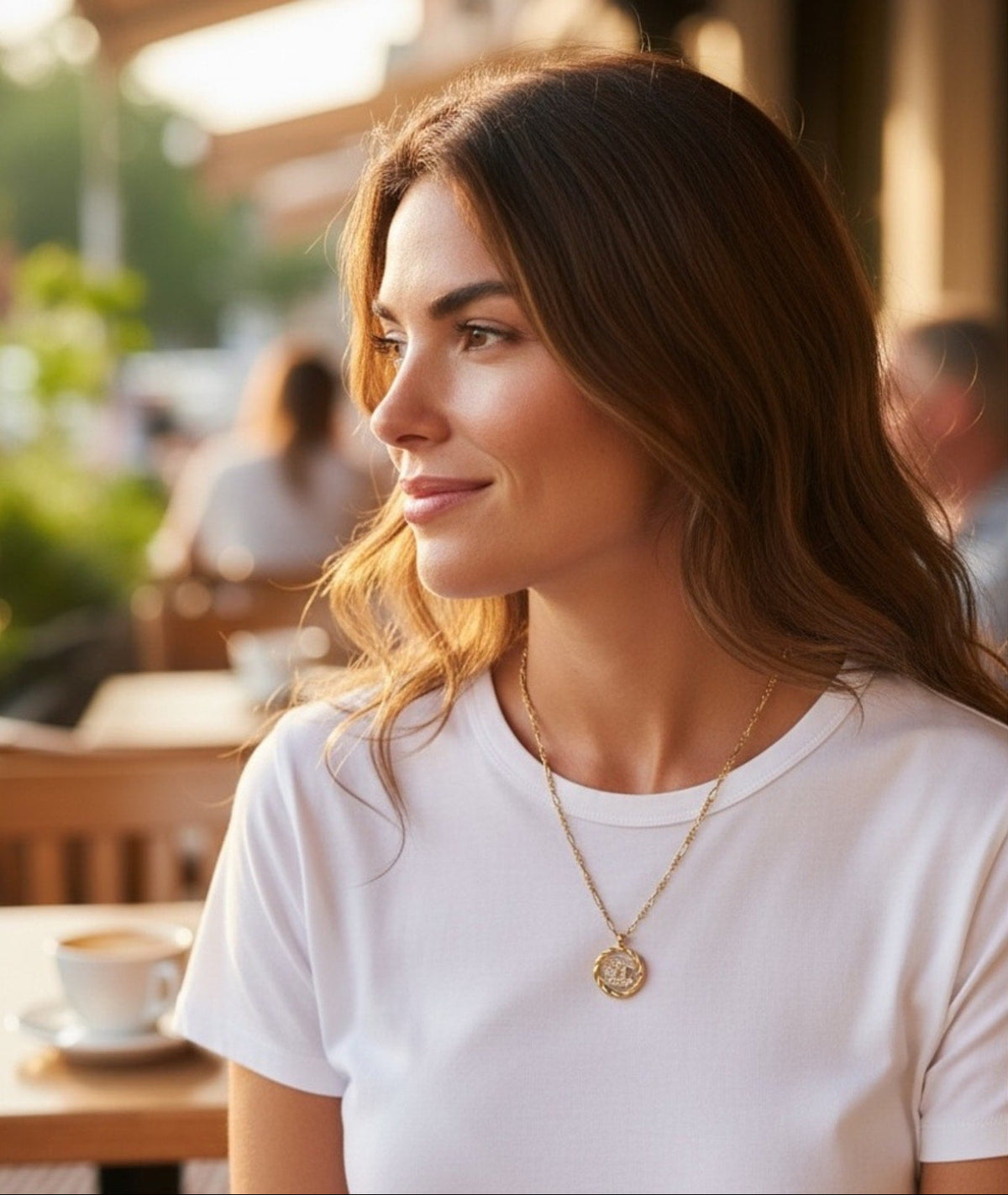 Chanel Gold-Plated Coco Mark Rhinestone Necklace