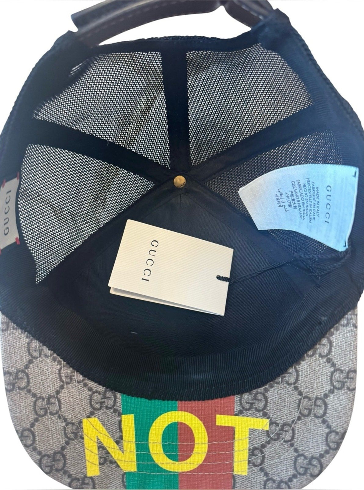Gucci GG Supreme FAKE/NOT Baseball Hat NWT