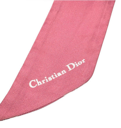 Christian Dior Pink 30 Montaigne Mitzah Silk Scarf Twilly